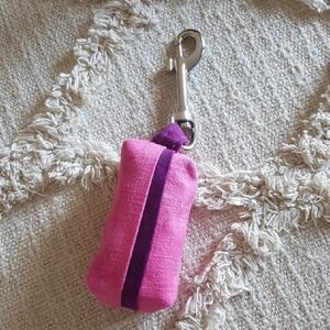 Pink and Purple Doggy DO Doggy Poo Bag Blue Pouch Zero Waste Handmade